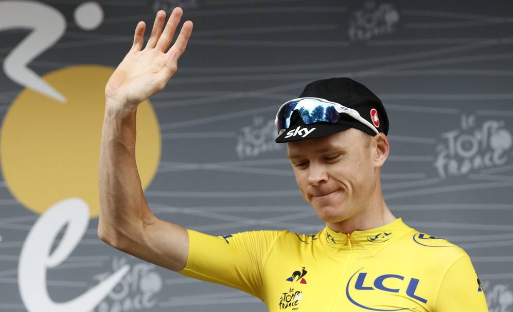 Chris Froome, alla sua quarta vittoria al Tour de France, dopo le vittorie nel 2013, 2015 e 2016. EPA